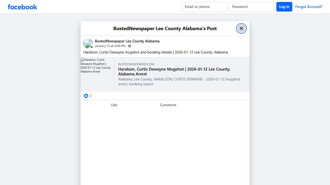 Haralson, Curtis... - BustedNewspaper Lee County Alabama Facebook