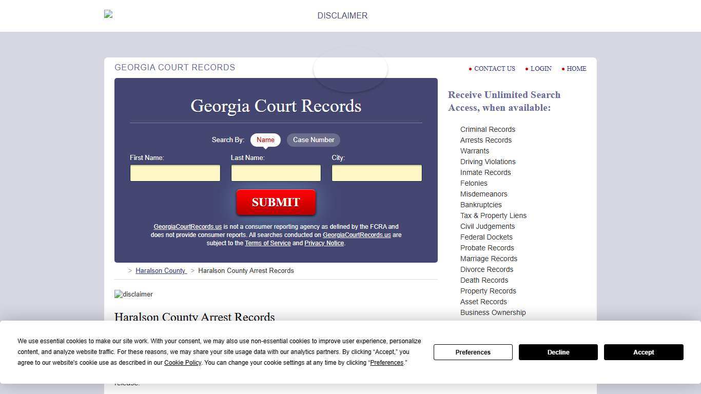 Haralson County Arrest Records GeorgiaCourtRecords.us